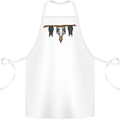 A Funny Chicken With Bats Cotton Apron 100% Organic White