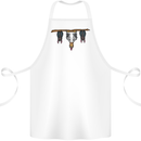 A Funny Chicken With Bats Cotton Apron 100% Organic White