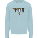 A Funny Chicken With Bats Kids Sweatshirt Jumper Light Blue