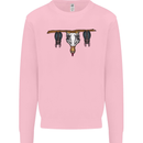 A Funny Chicken With Bats Kids Sweatshirt Jumper Light Pink
