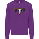 A Funny Chicken With Bats Kids Sweatshirt Jumper Purple