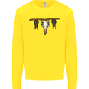 A Funny Chicken With Bats Kids Sweatshirt Jumper Yellow
