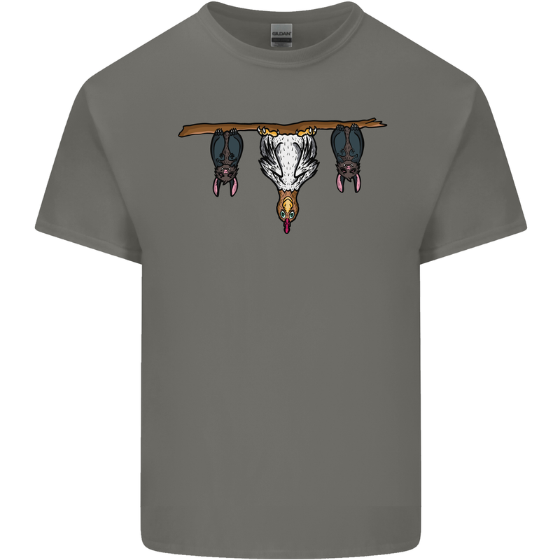 A Funny Chicken With Bats Kids T-Shirt Childrens Charcoal