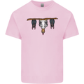 A Funny Chicken With Bats Kids T-Shirt Childrens Light Pink