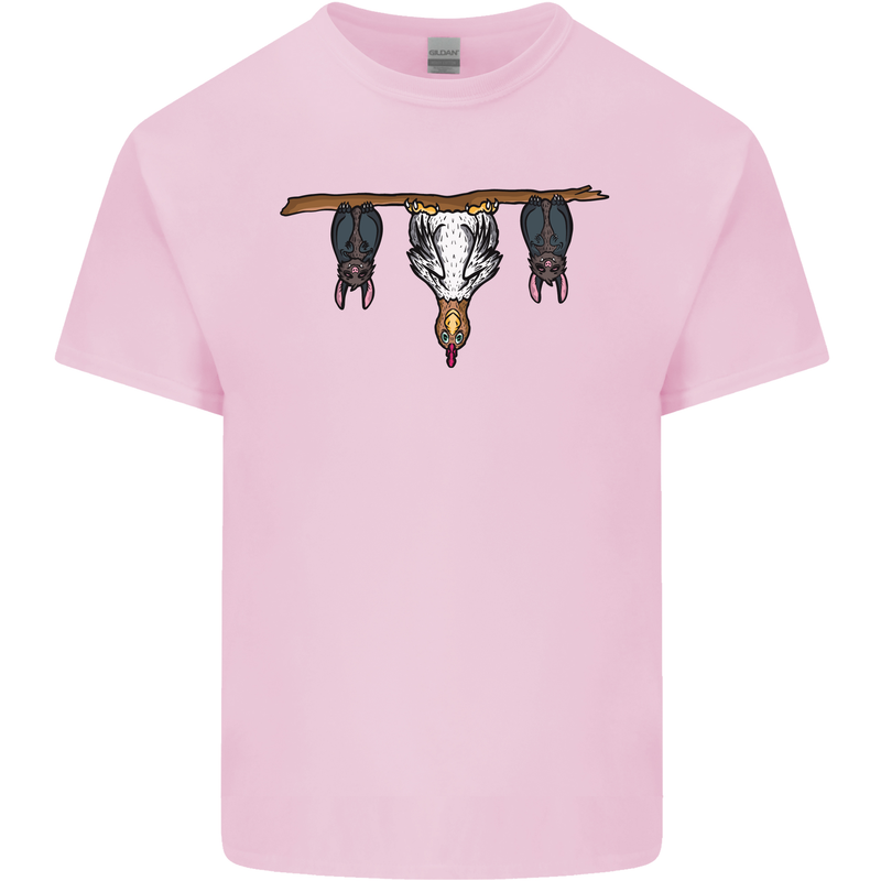 A Funny Chicken With Bats Kids T-Shirt Childrens Light Pink