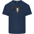 A Funny Chicken With Bats Kids T-Shirt Childrens Navy Blue