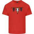 A Funny Chicken With Bats Kids T-Shirt Childrens Red