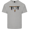 A Funny Chicken With Bats Kids T-Shirt Childrens Sports Grey
