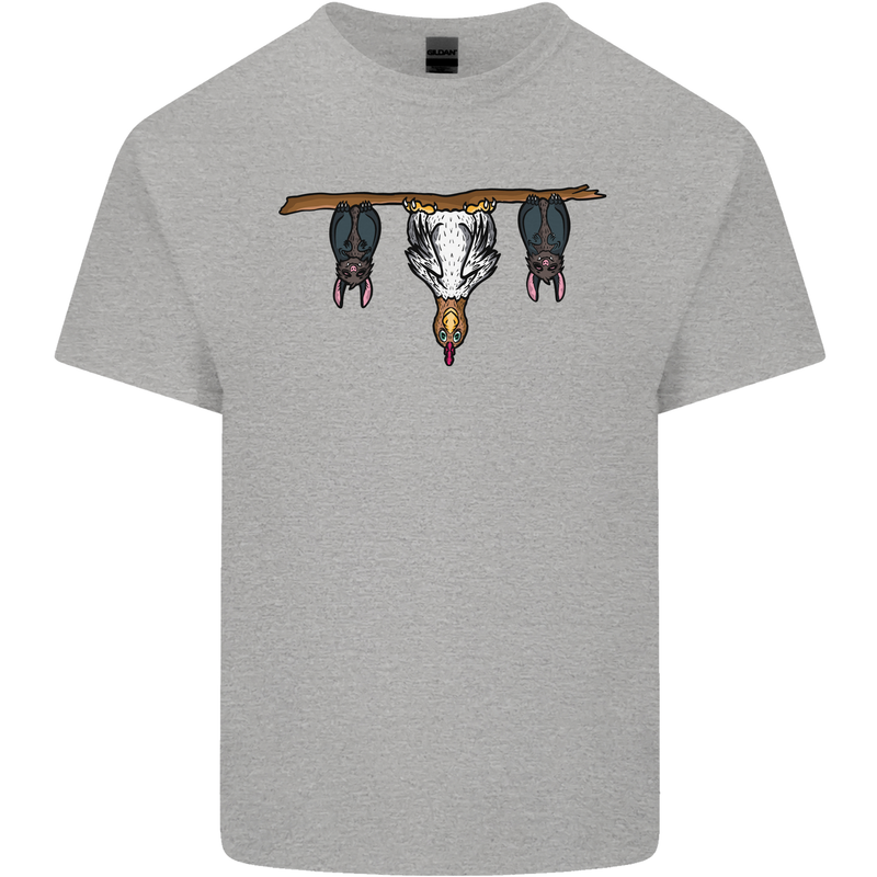 A Funny Chicken With Bats Kids T-Shirt Childrens Sports Grey