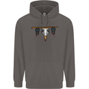 A Funny Chicken With Bats Mens 80% Cotton Hoodie Charcoal