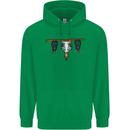 A Funny Chicken With Bats Mens 80% Cotton Hoodie Irish Green