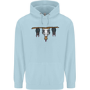 A Funny Chicken With Bats Mens 80% Cotton Hoodie Light Blue