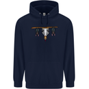 A Funny Chicken With Bats Mens 80% Cotton Hoodie Navy Blue