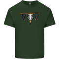 A Funny Chicken With Bats Mens Cotton T-Shirt Tee Top Forest Green