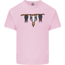 A Funny Chicken With Bats Mens Cotton T-Shirt Tee Top Light Pink