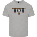 A Funny Chicken With Bats Mens Cotton T-Shirt Tee Top Sports Grey