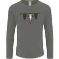 A Funny Chicken With Bats Mens Long Sleeve T-Shirt Charcoal