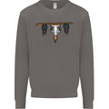 A Funny Chicken With Bats Mens Sweatshirt Jumper Charcoal