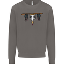 A Funny Chicken With Bats Mens Sweatshirt Jumper Charcoal