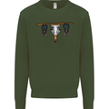 A Funny Chicken With Bats Mens Sweatshirt Jumper Forest Green