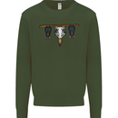 A Funny Chicken With Bats Mens Sweatshirt Jumper Forest Green