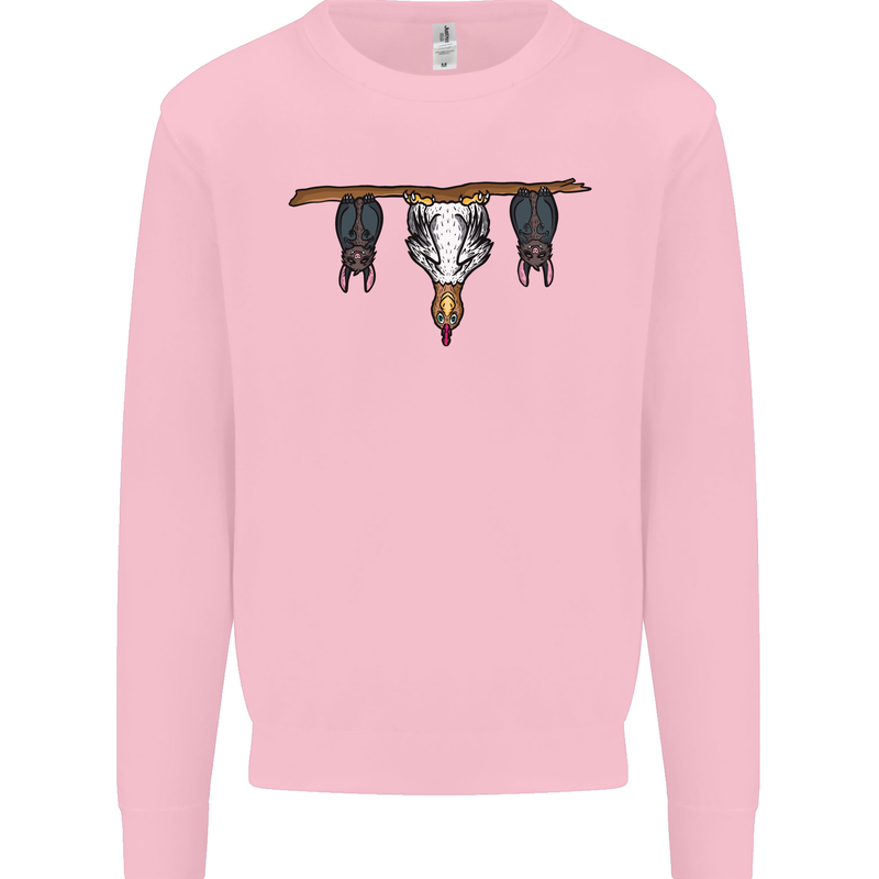 A Funny Chicken With Bats Mens Sweatshirt Jumper Light Pink