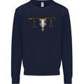 A Funny Chicken With Bats Mens Sweatshirt Jumper Navy Blue