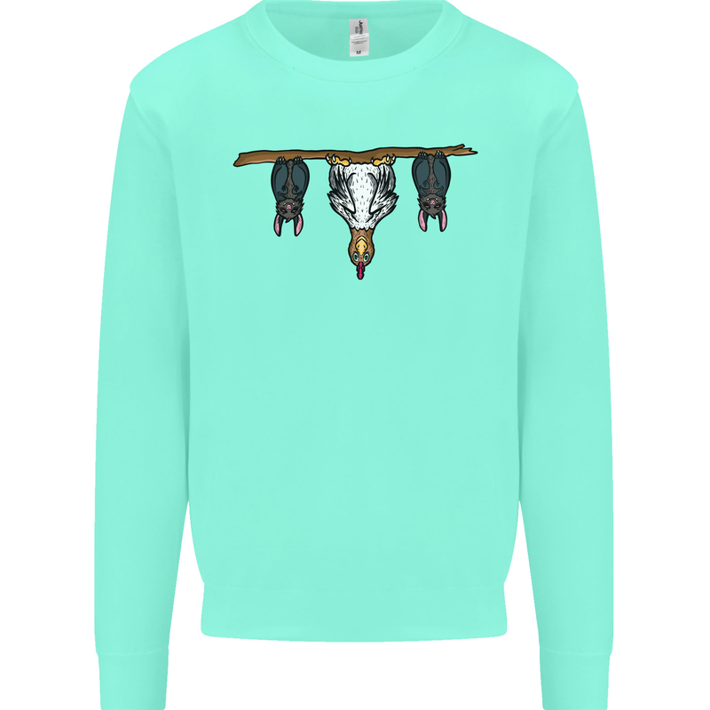 A Funny Chicken With Bats Mens Sweatshirt Jumper Peppermint
