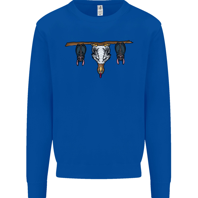 A Funny Chicken With Bats Mens Sweatshirt Jumper Royal Blue