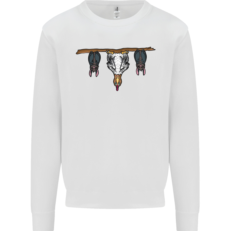 A Funny Chicken With Bats Mens Sweatshirt Jumper White