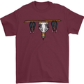 A Funny Chicken With Bats Mens T-Shirt 100% Cotton Maroon