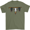 A Funny Chicken With Bats Mens T-Shirt 100% Cotton Military Green