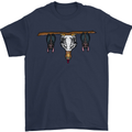 A Funny Chicken With Bats Mens T-Shirt 100% Cotton Navy Blue