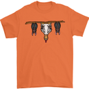 A Funny Chicken With Bats Mens T-Shirt 100% Cotton Orange