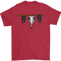 A Funny Chicken With Bats Mens T-Shirt 100% Cotton Red