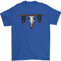 A Funny Chicken With Bats Mens T-Shirt 100% Cotton Royal Blue