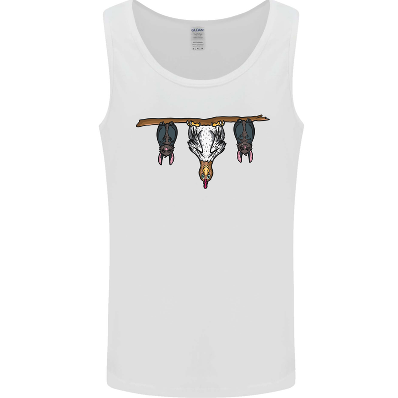 A Funny Chicken With Bats Mens Vest Tank Top White