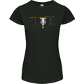 A Funny Chicken With Bats Womens Petite Cut T-Shirt Black