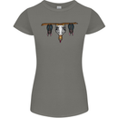 A Funny Chicken With Bats Womens Petite Cut T-Shirt Charcoal