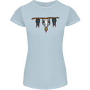 A Funny Chicken With Bats Womens Petite Cut T-Shirt Light Blue