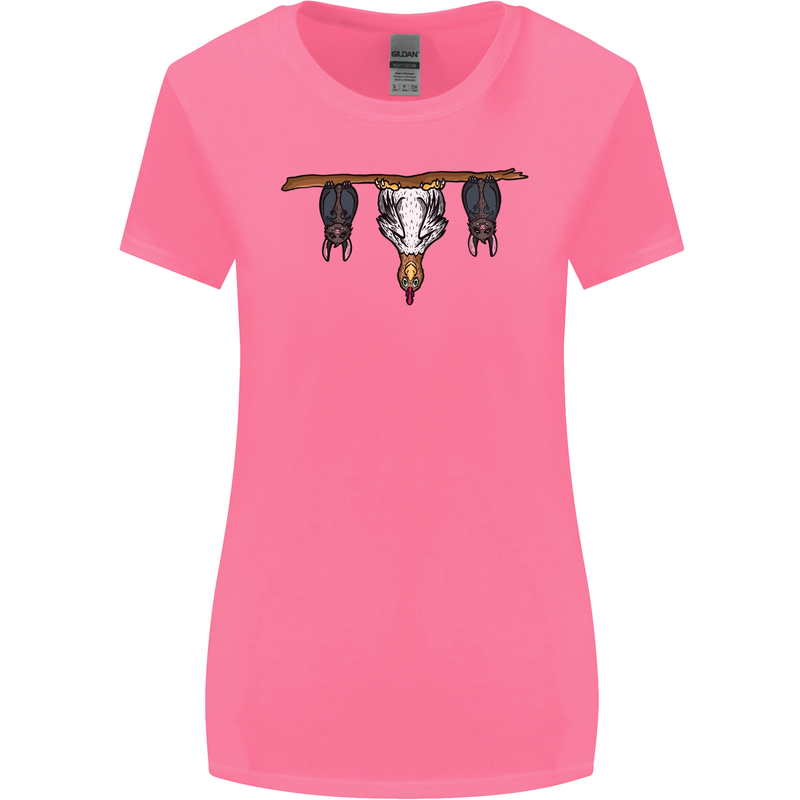 A Funny Chicken With Bats Womens Wider Cut T-Shirt Azalea