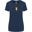 A Funny Chicken With Bats Womens Wider Cut T-Shirt Navy Blue