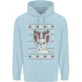 A Funny Christmas Pug Childrens Kids Hoodie Light Blue