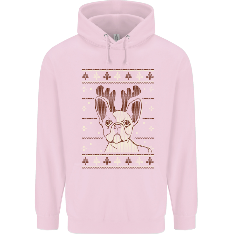 A Funny Christmas Pug Childrens Kids Hoodie Light Pink