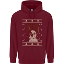 A Funny Christmas Pug Childrens Kids Hoodie Maroon
