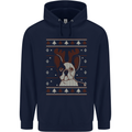A Funny Christmas Pug Childrens Kids Hoodie Navy Blue