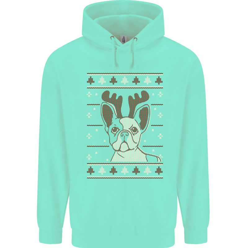 A Funny Christmas Pug Childrens Kids Hoodie Peppermint