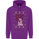 A Funny Christmas Pug Childrens Kids Hoodie Purple