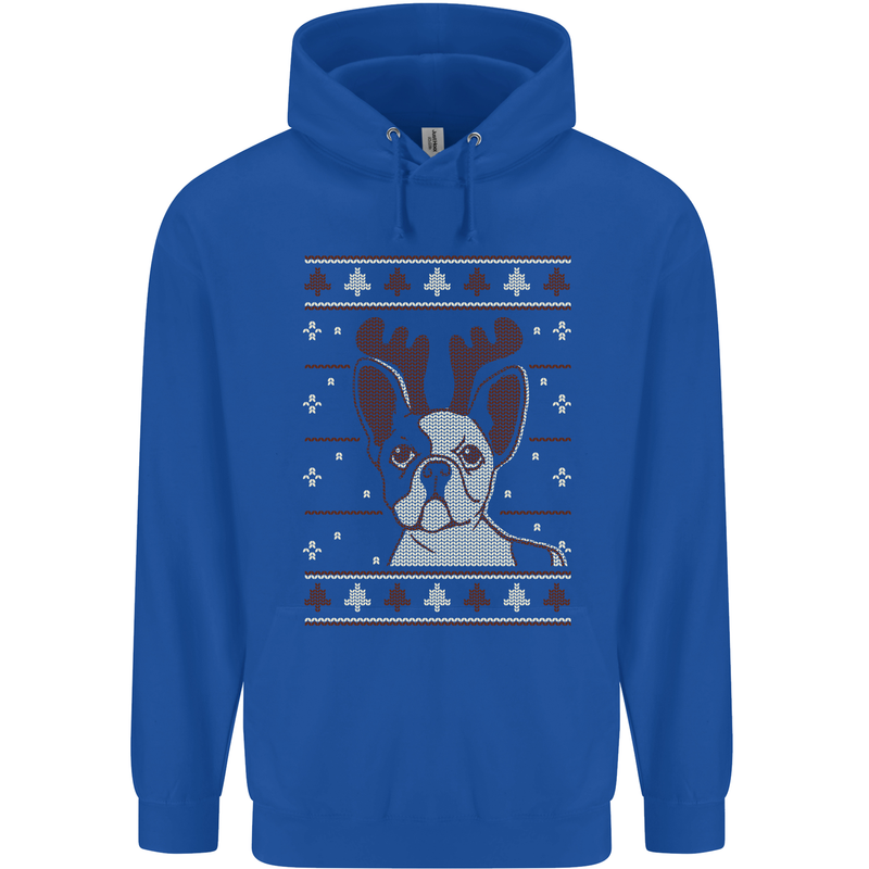 A Funny Christmas Pug Childrens Kids Hoodie Royal Blue