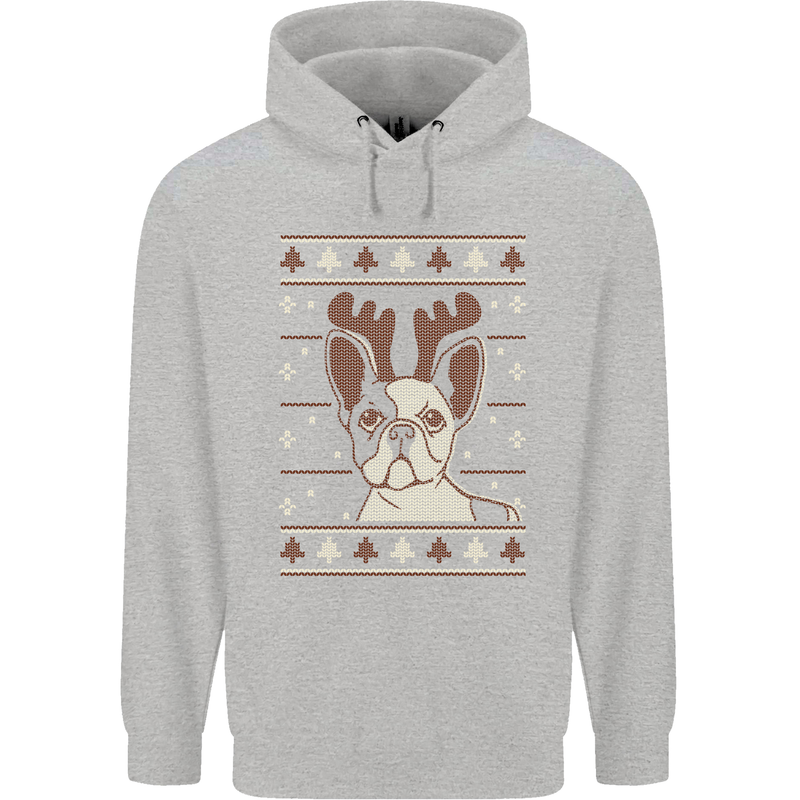 A Funny Christmas Pug Childrens Kids Hoodie Sports Grey
